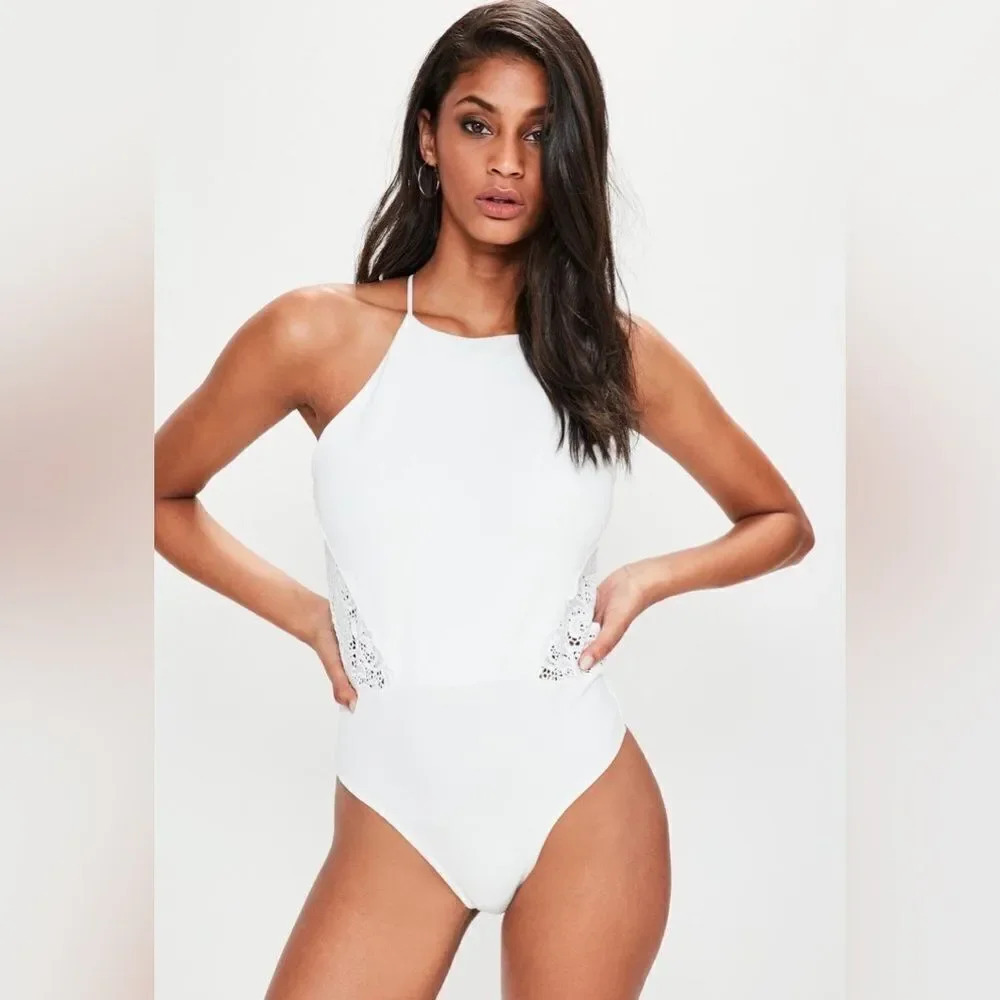Missguided lace crisscross back bodysuit
